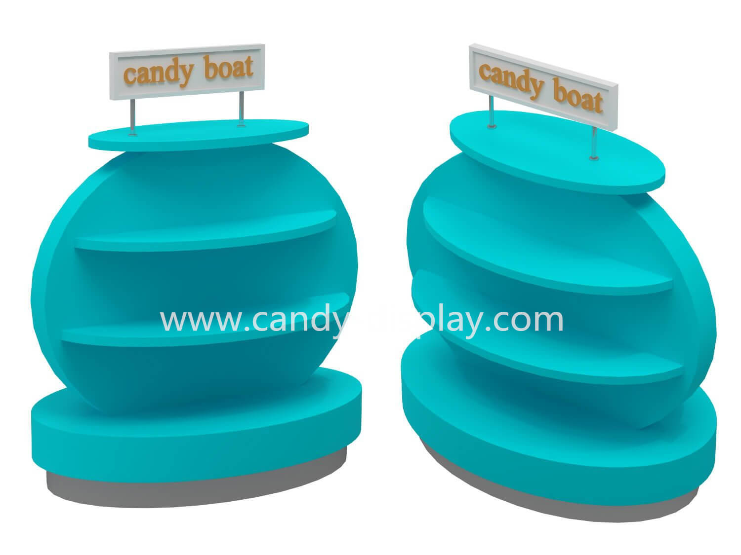Boat candy display rack used in shopping malls & candy stores for sale Candy Display