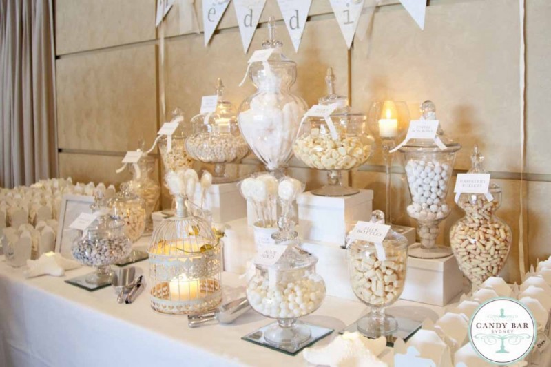 Ivory and White Wedding Candy Buffet Candy Bar Sydney