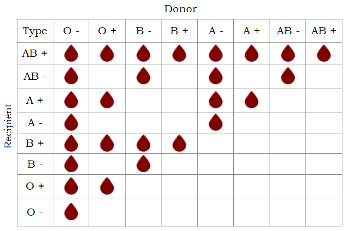 Rare Blood Types Chart