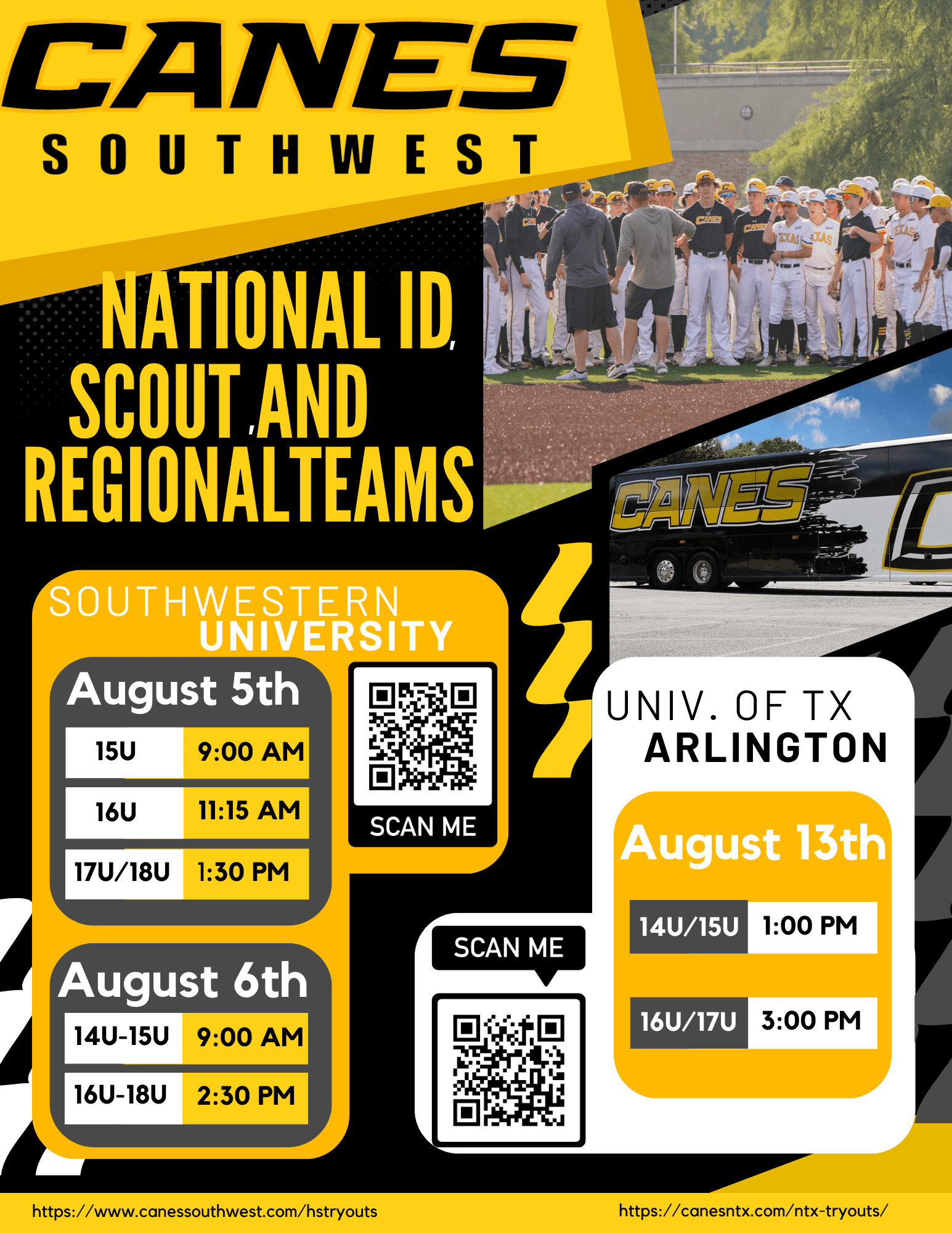 Canes Southwest High School Scout Tryouts Canes Baseball