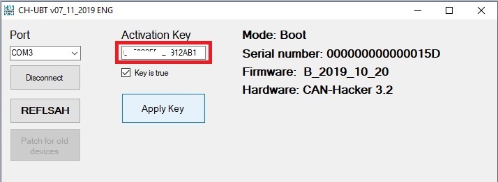 UBT Firmware updater CANHacker