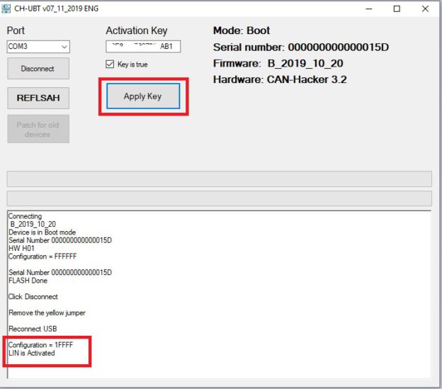 UBT Firmware updater CANHacker
