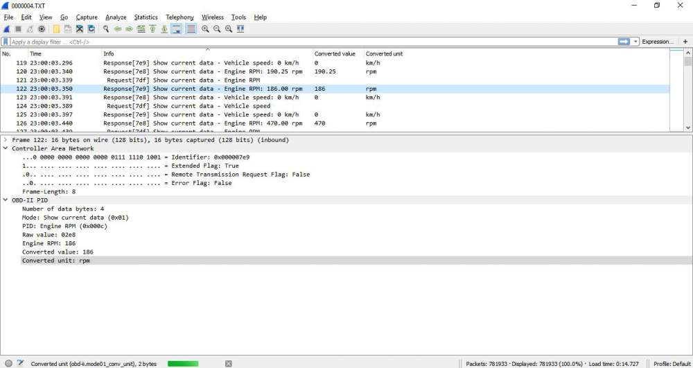 DBC CAN Bus Conversion In WireShark J1939 Example
