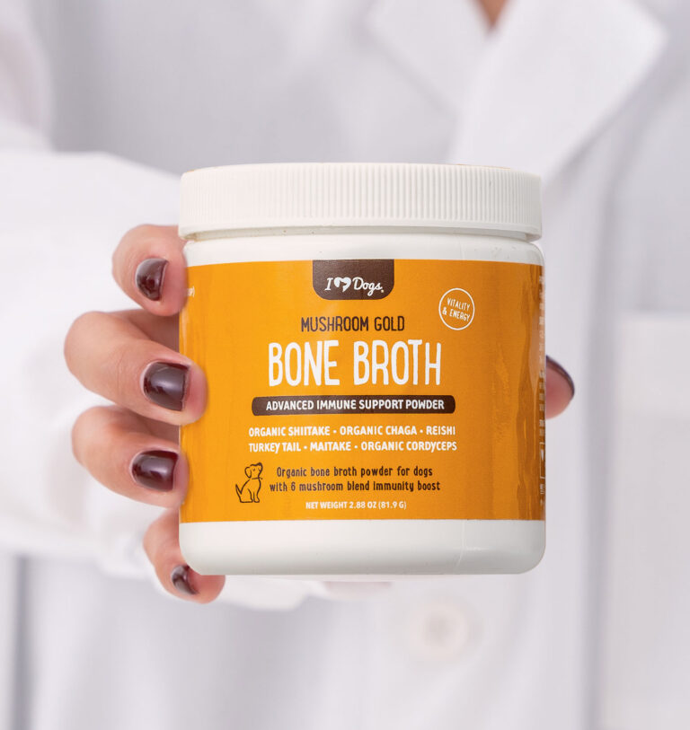 Bone Broth For Dogs Immune Support Powder PLUS Mushroom Gold with