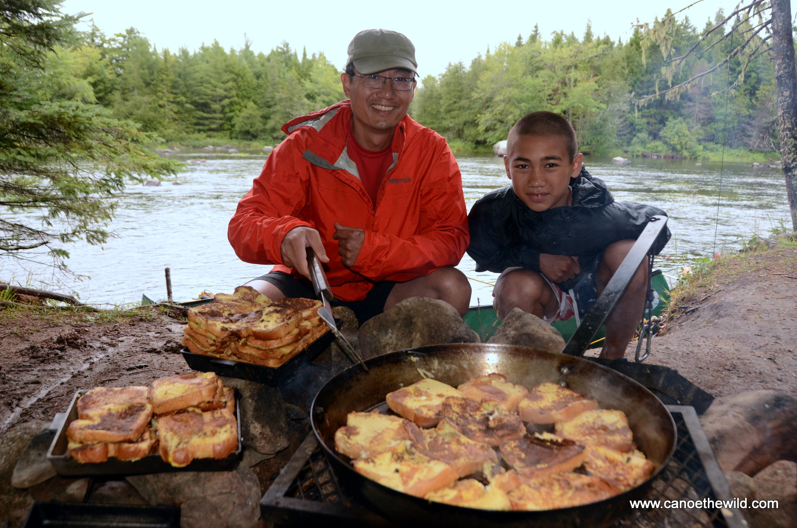 Maine camping and canoeing trips meal Canoe the Wild