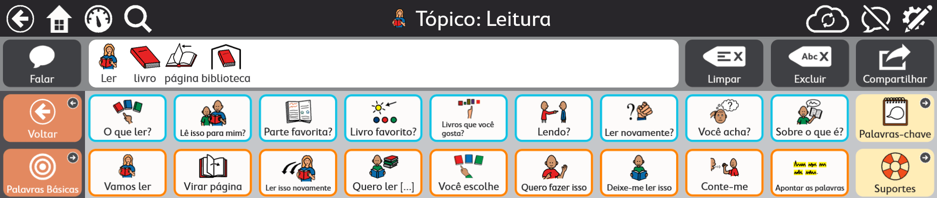 Ecrã do Tópico Leitura do Snap Core First