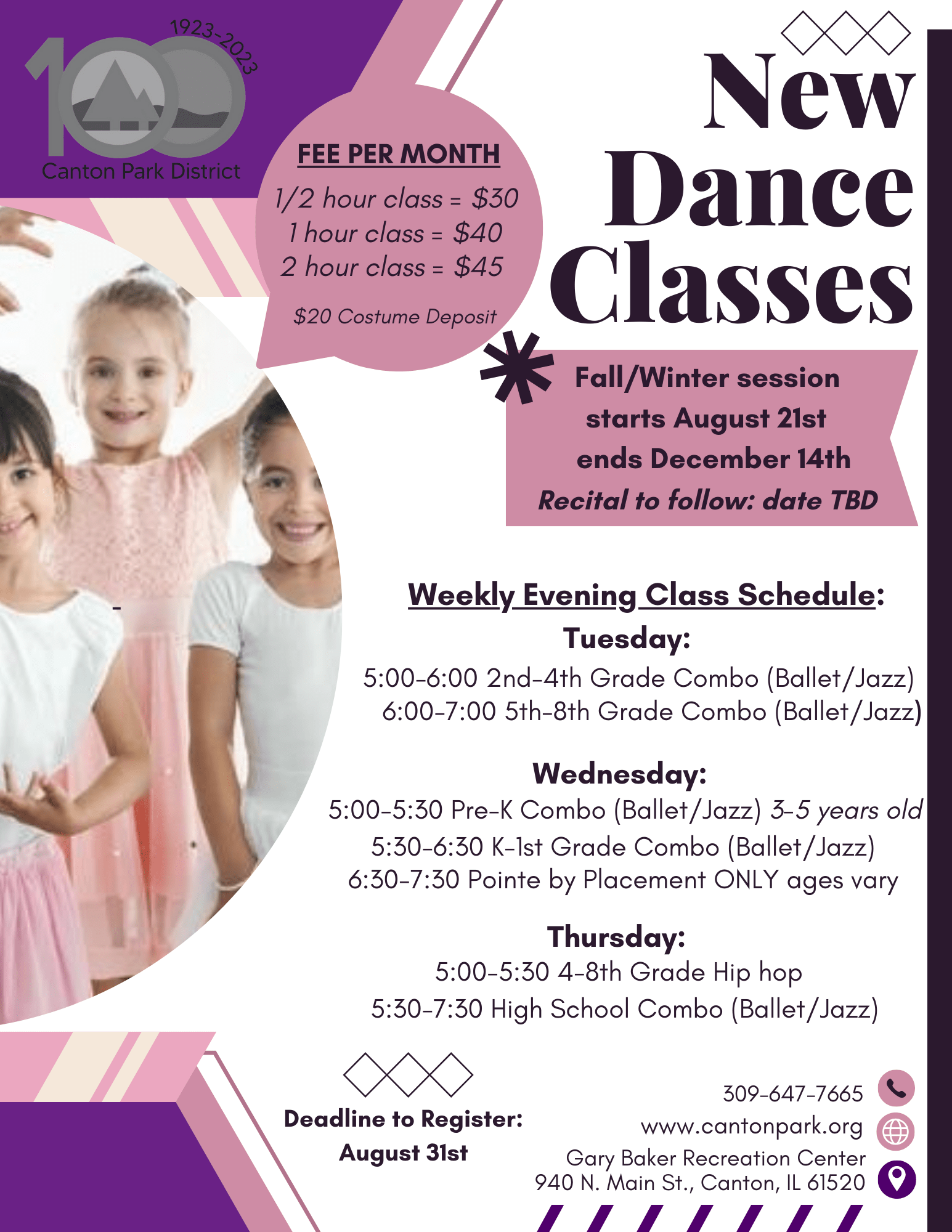 Dance Classes Canton Park District Canton, Illinois