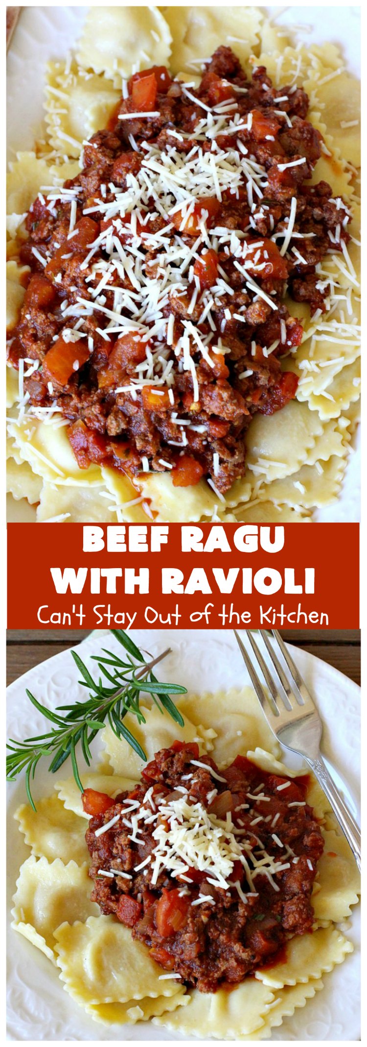 Beef Ragu with Ravioli Can't Stay Out of the Kitchen