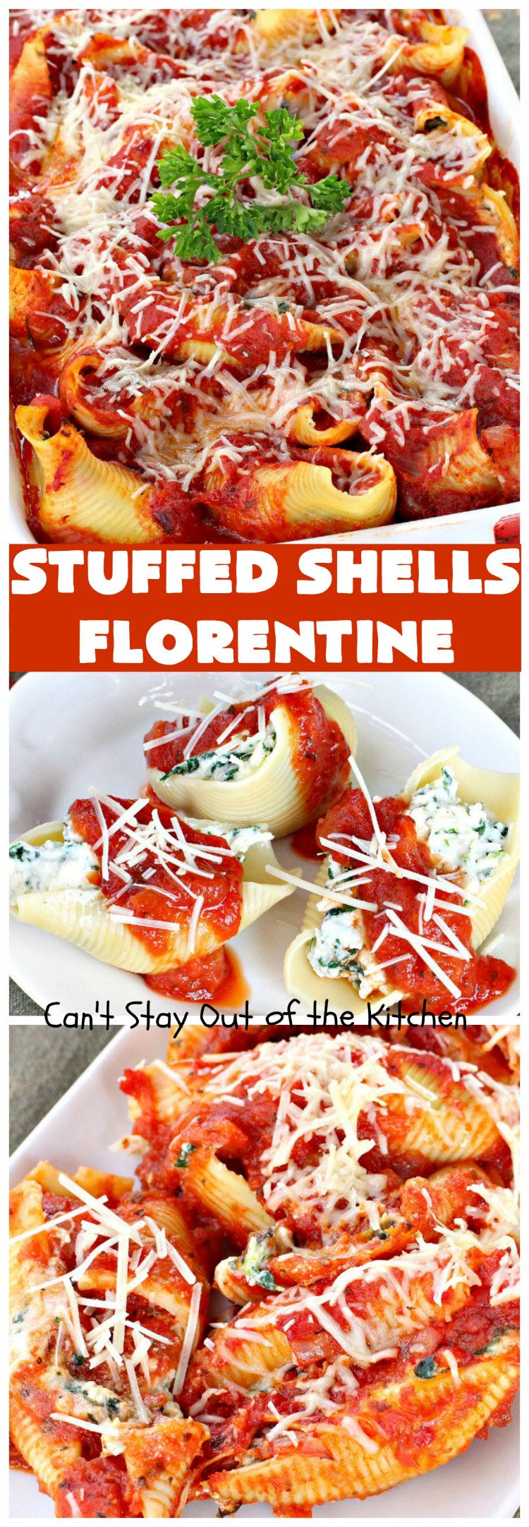 Stuffed Shells Florentine Can't Stay Out of the Kitchen