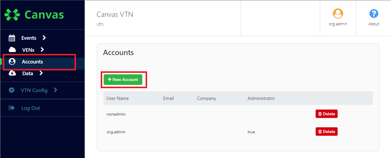 Add user account GridFabric Canvas Docs