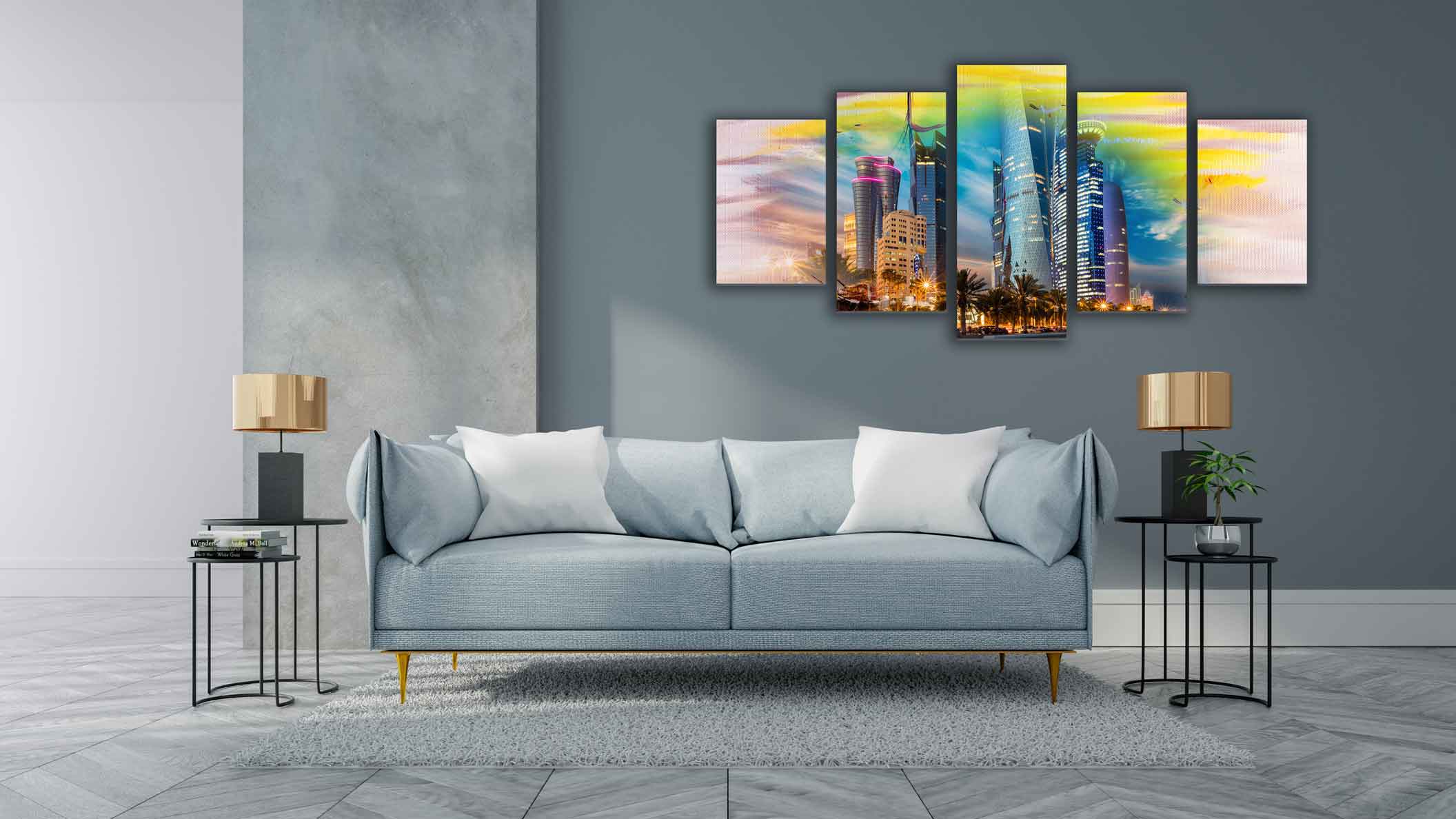 Doha corniche picture printed on canvas canvas.qa