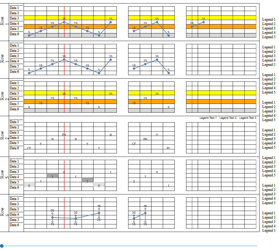 chart with grid columns (vertical gridline space) and horizontal