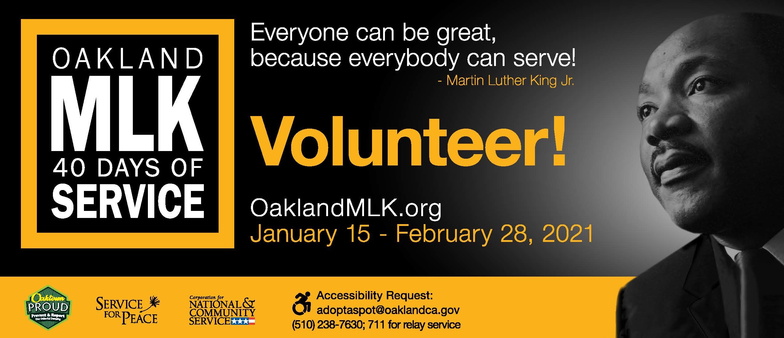Oakland Mlk Day Events 2024 City of Oakland MLK 40 Days of Service January 15 to February…