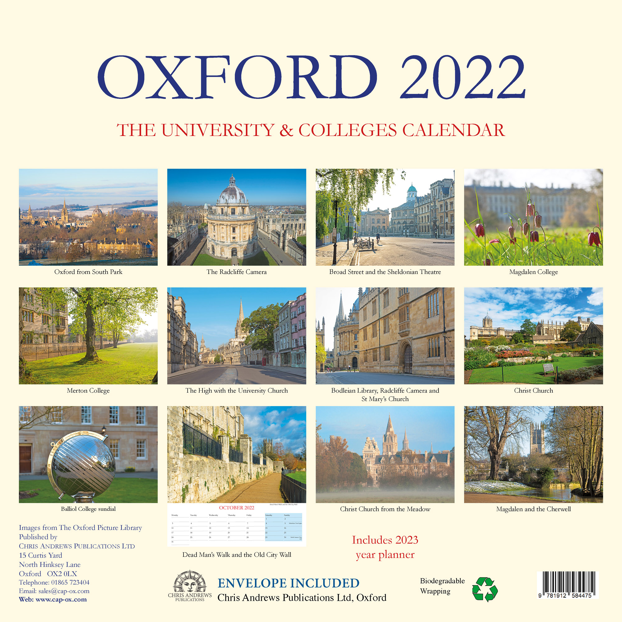 Oxford – The University And Colleges Calendar 2022 – Chris Andrews  Publications