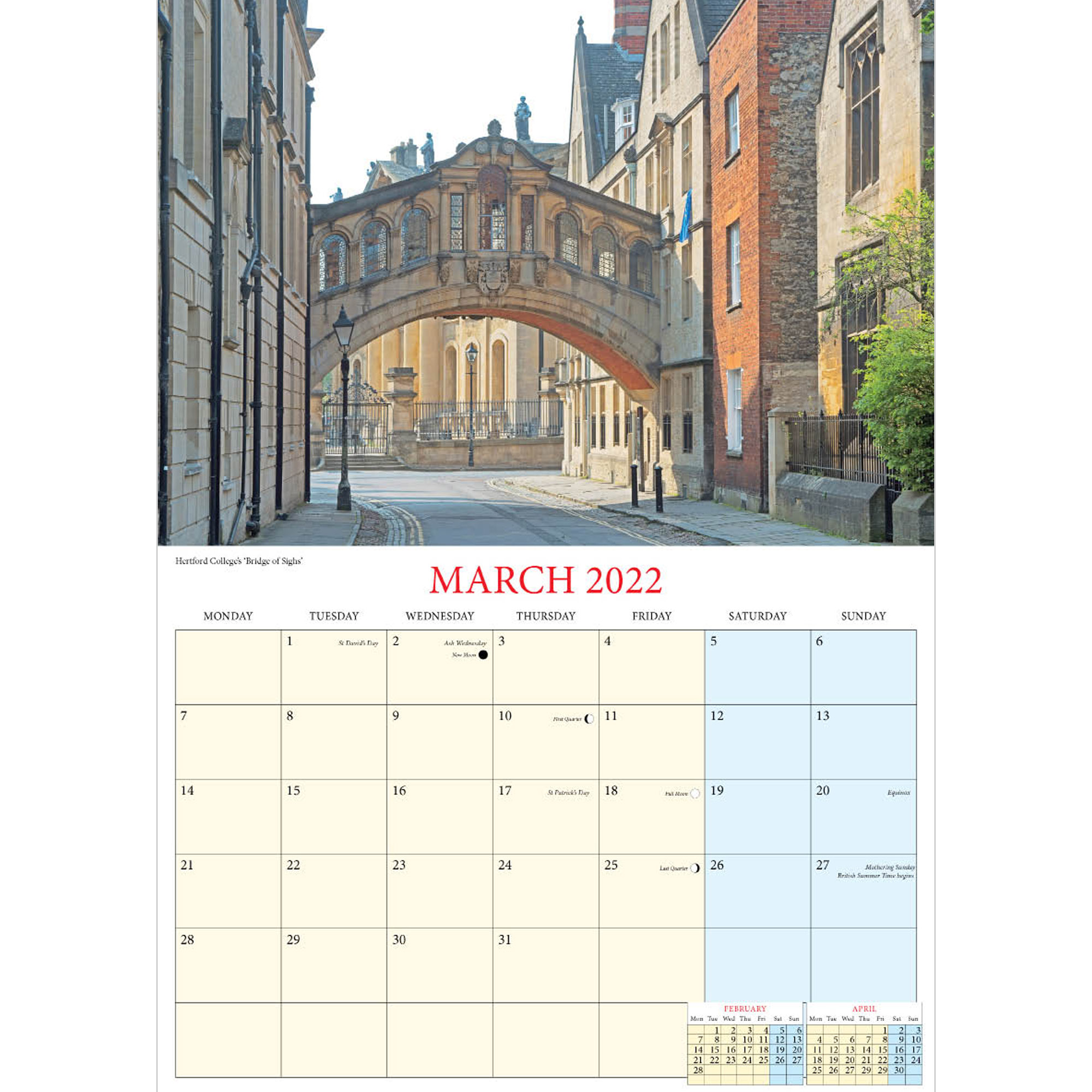 Romance Of Oxford Calendar 2022 – Chris Andrews Publications