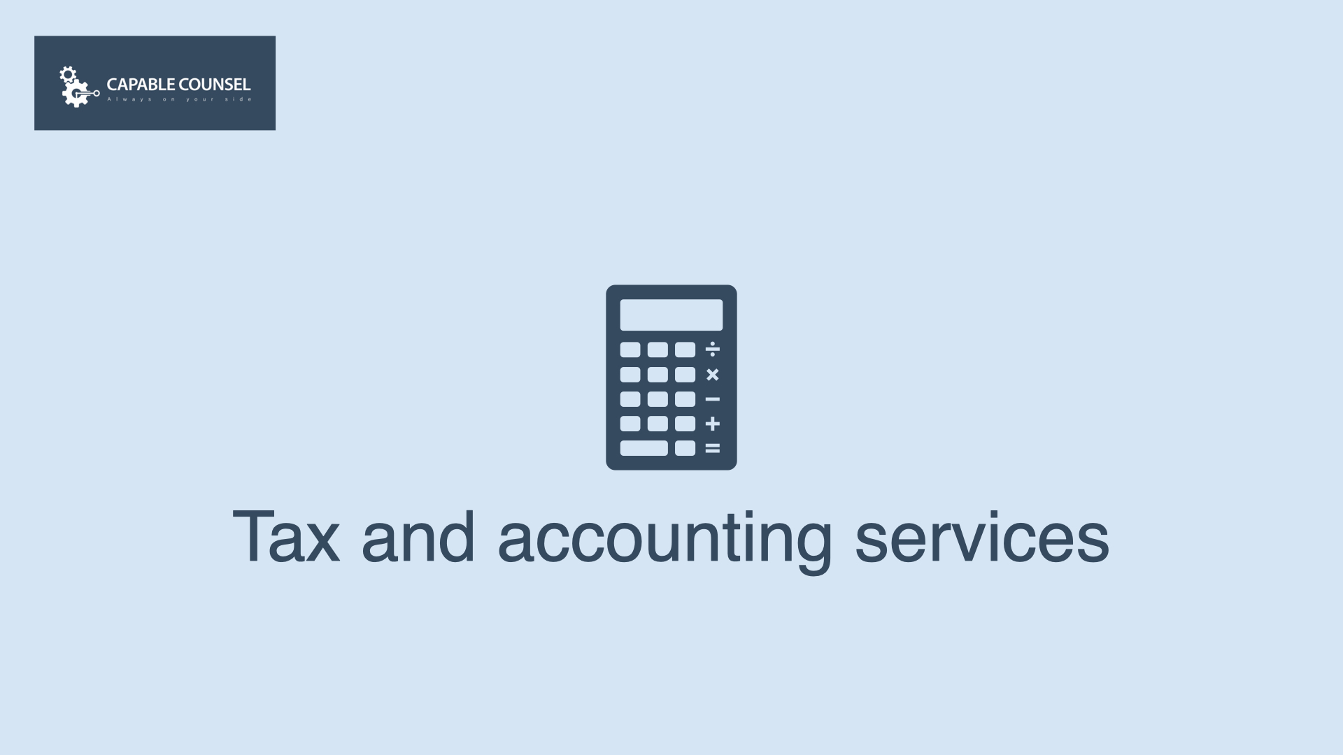 Tax and accounting services Capable Counsel