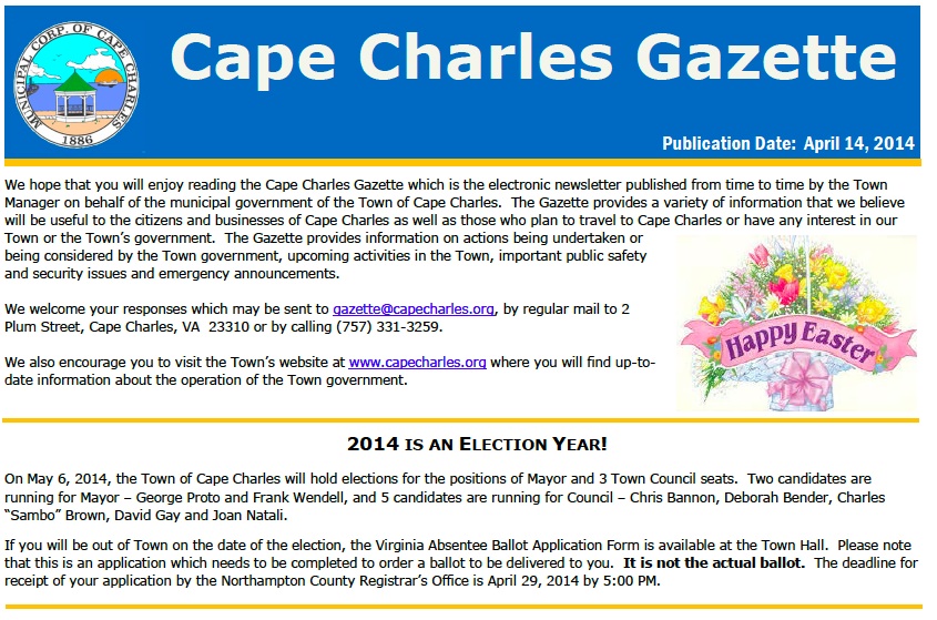 EXTRA! Gazette Omits Lenora Mitchell’s Candidacy Cape Charles Wave