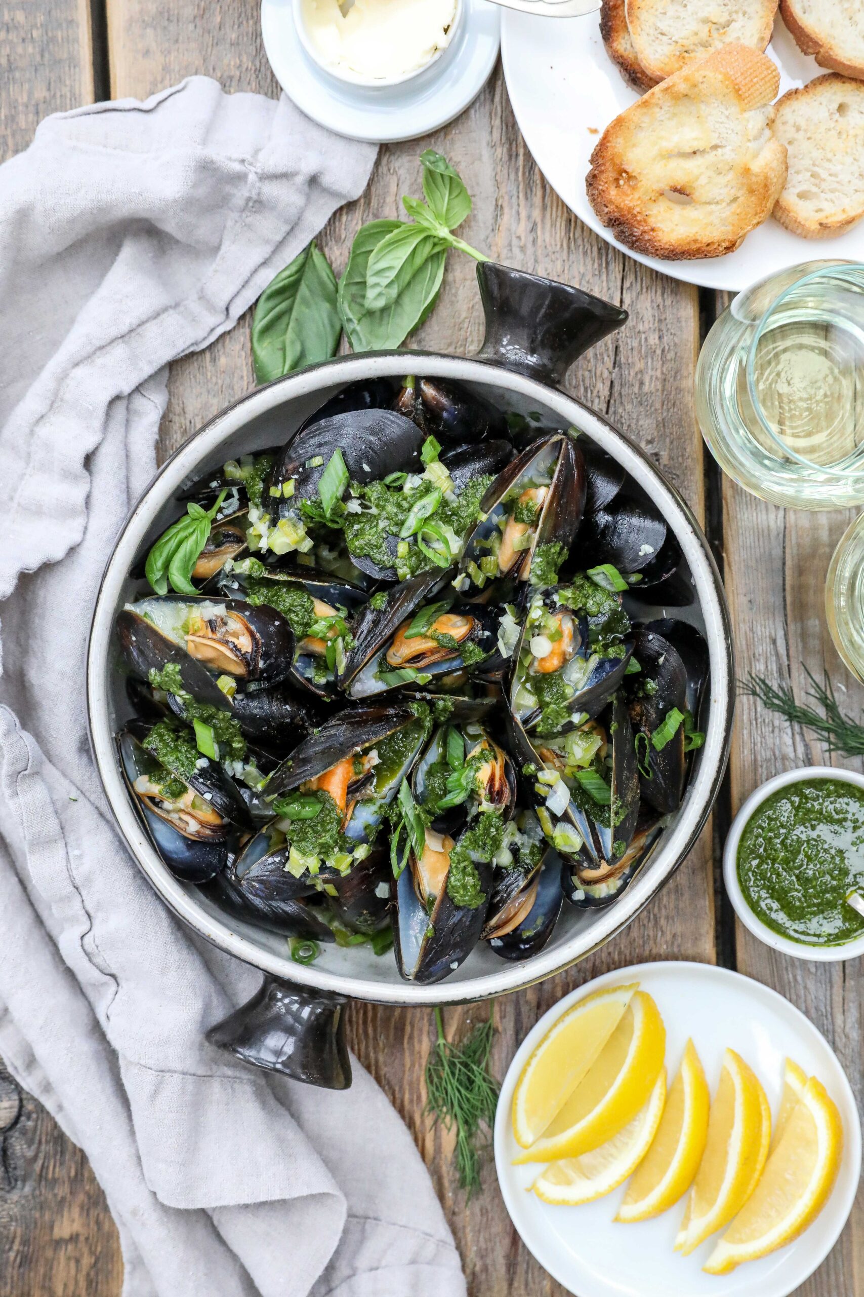 Mussels with fresh Herb Oil Cape Cod and The Islands Magazine