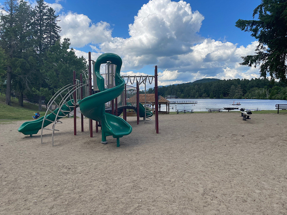 The Playground next to Mirror Lake in Lake Placid, NY Capital