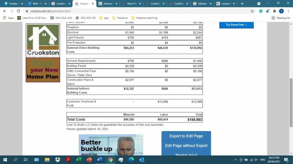 Construction Cost Calculator Online