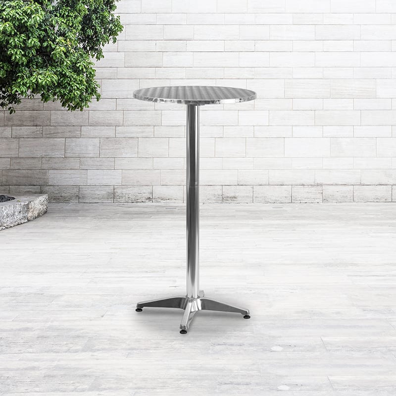 Buy 2Foot Round Aluminum IndoorOutdoor Folding Bar Height Table w