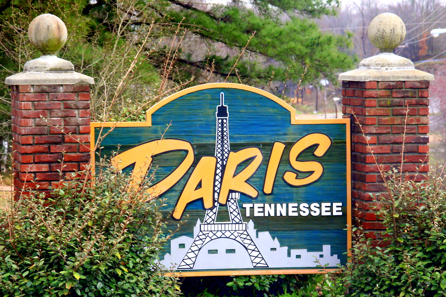 The Eiffel Tower Paris, Tennessee Cap On A Map