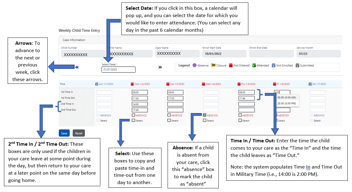 Step 5 Entering Attendance CAPS Online Support Help Center