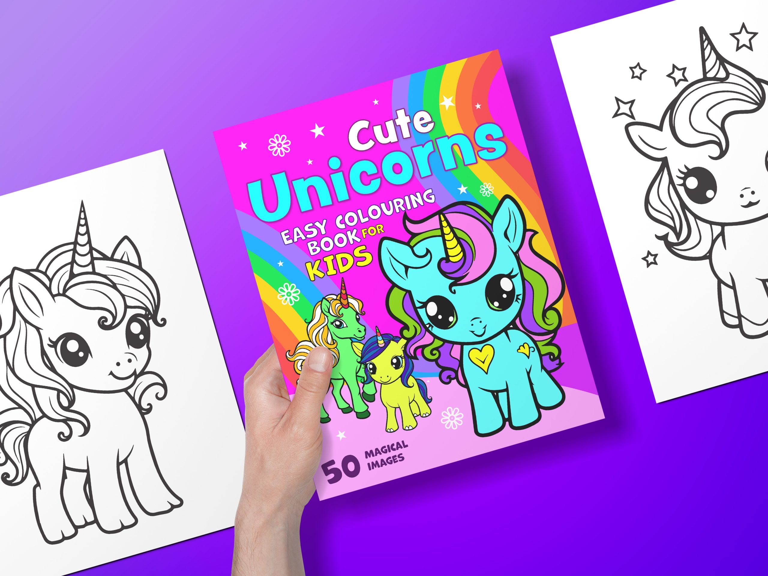 Cute Unicorns Easy Colouring Book for Kids Captain Colouring Book