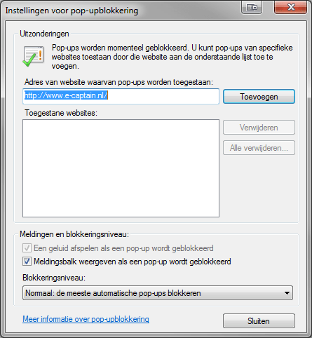 Hoe Kan Ik Pop-Upvensters Toestaan? - E-Captain Helpcentrum (Powered By E-Captain.nl)