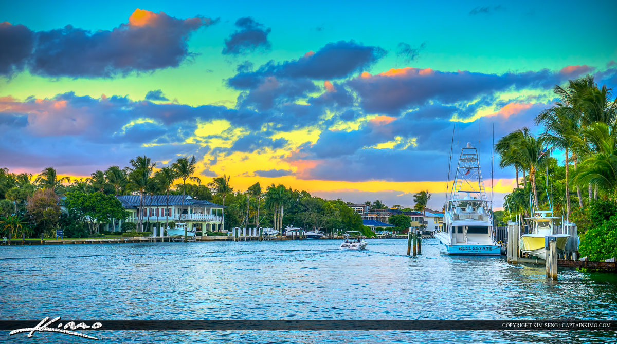 Boca Raton Waterfront Propety Home along Intracoastal HDR Photography
