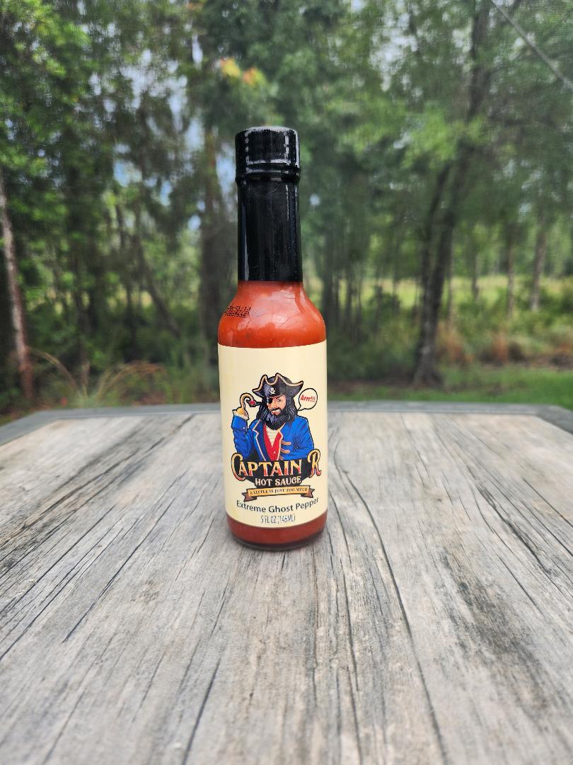 Captain REXTREME GHOST PEPPER HOT SAUCE, 5oz Bottle Captain R Hot Sauces