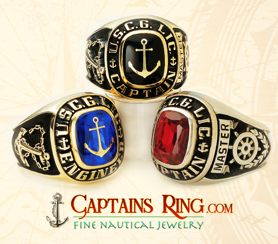 USCG Licensed Captains or Engineers Gold Ring Captains Ring Fine