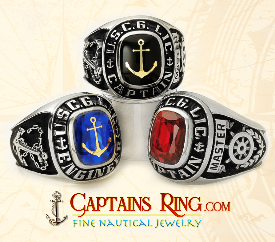 USCG Licensed Captains or Engineers Sterling Silver Ring Captains