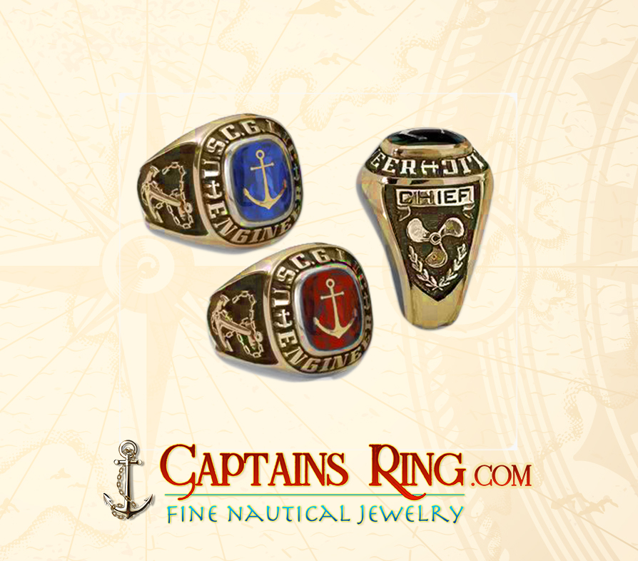 USCG Licensed Captains or Engineers Gold Ring Captains Ring Fine