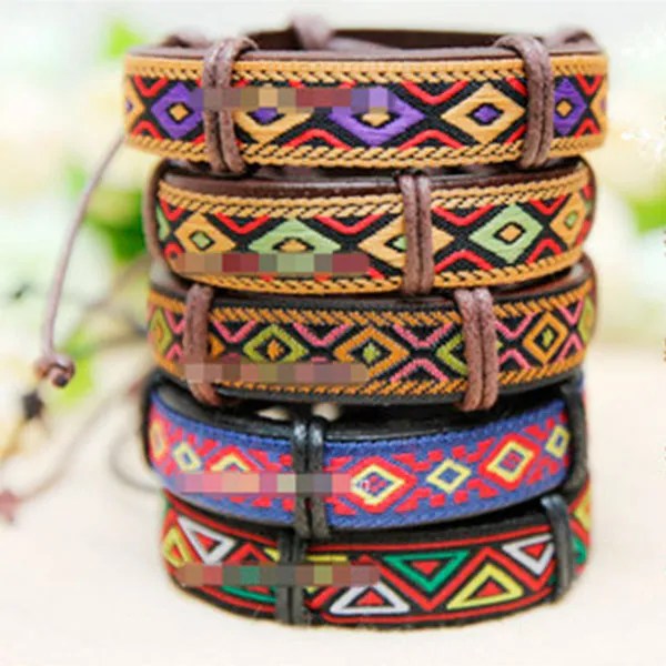 Nepal Ethnic Handmade Leather Bracelet Capthatt Mens Clothing