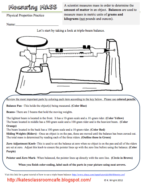 Measuring Mass Worksheet and Flipchart Freebie