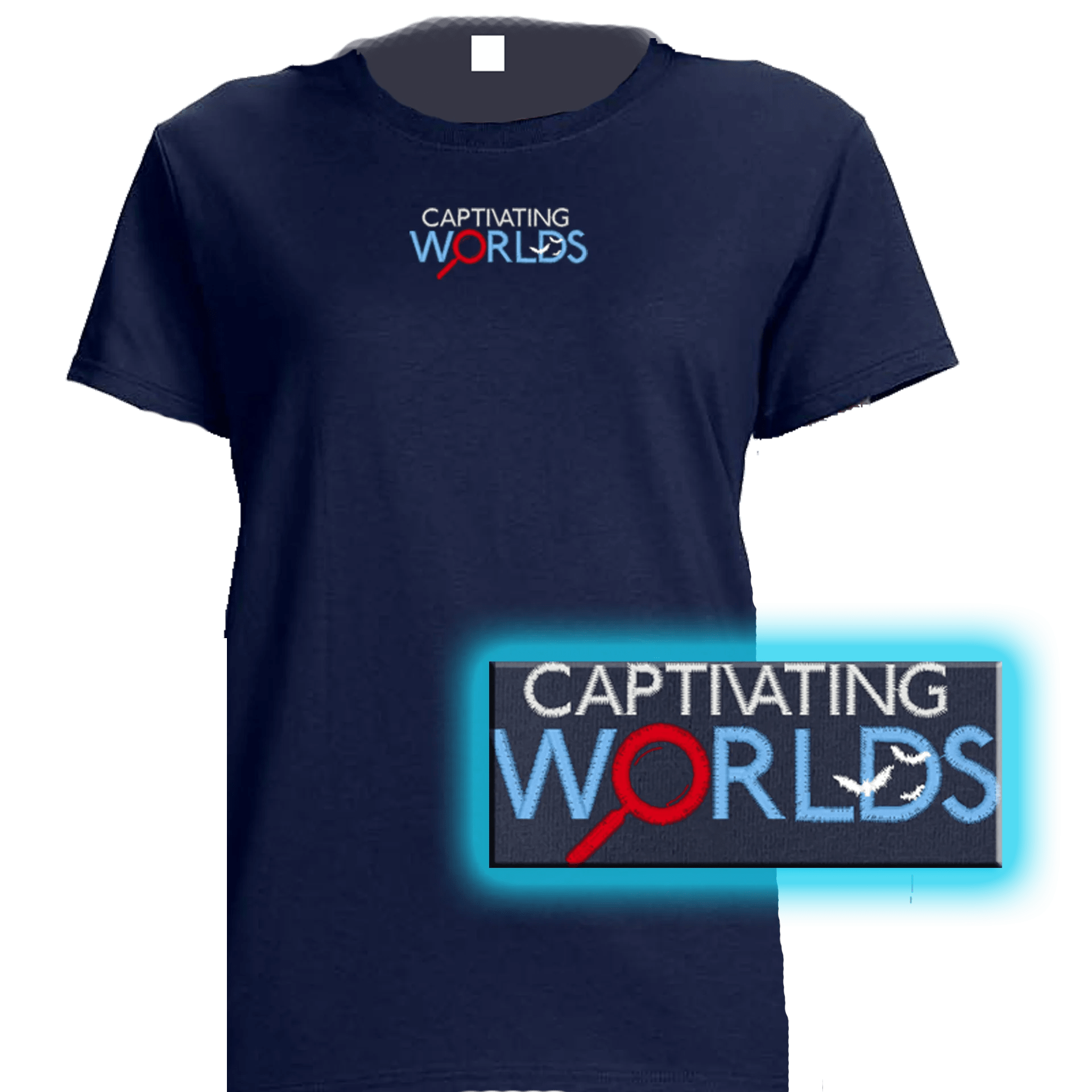 Embroidered Ladies' Tshirt Captivating Worlds