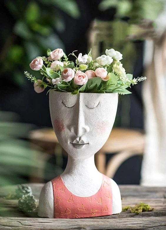 Head Planters and Face Pots Whimsical Containers CAPTIVATIST