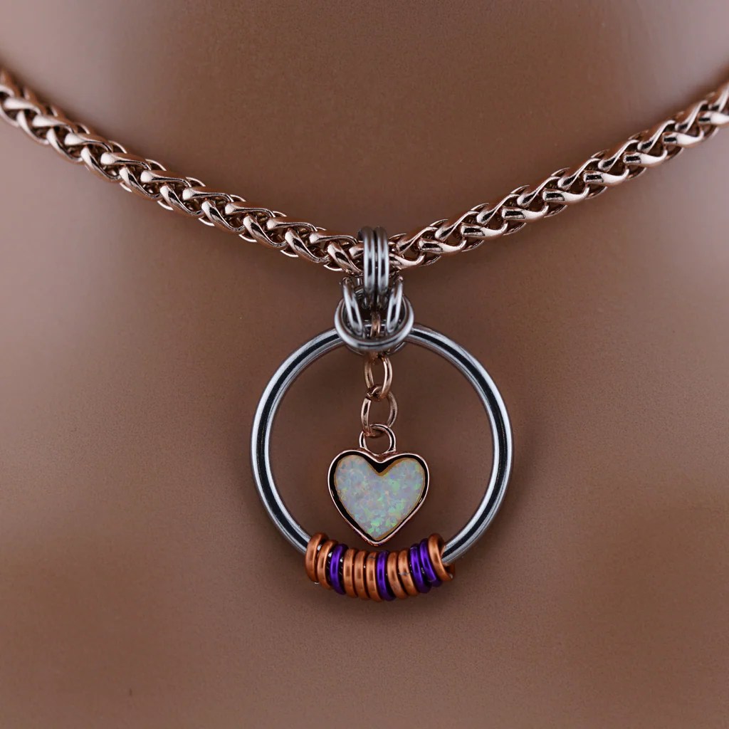 Celtic O ring Morse Code Submissive Collar Captive Collars