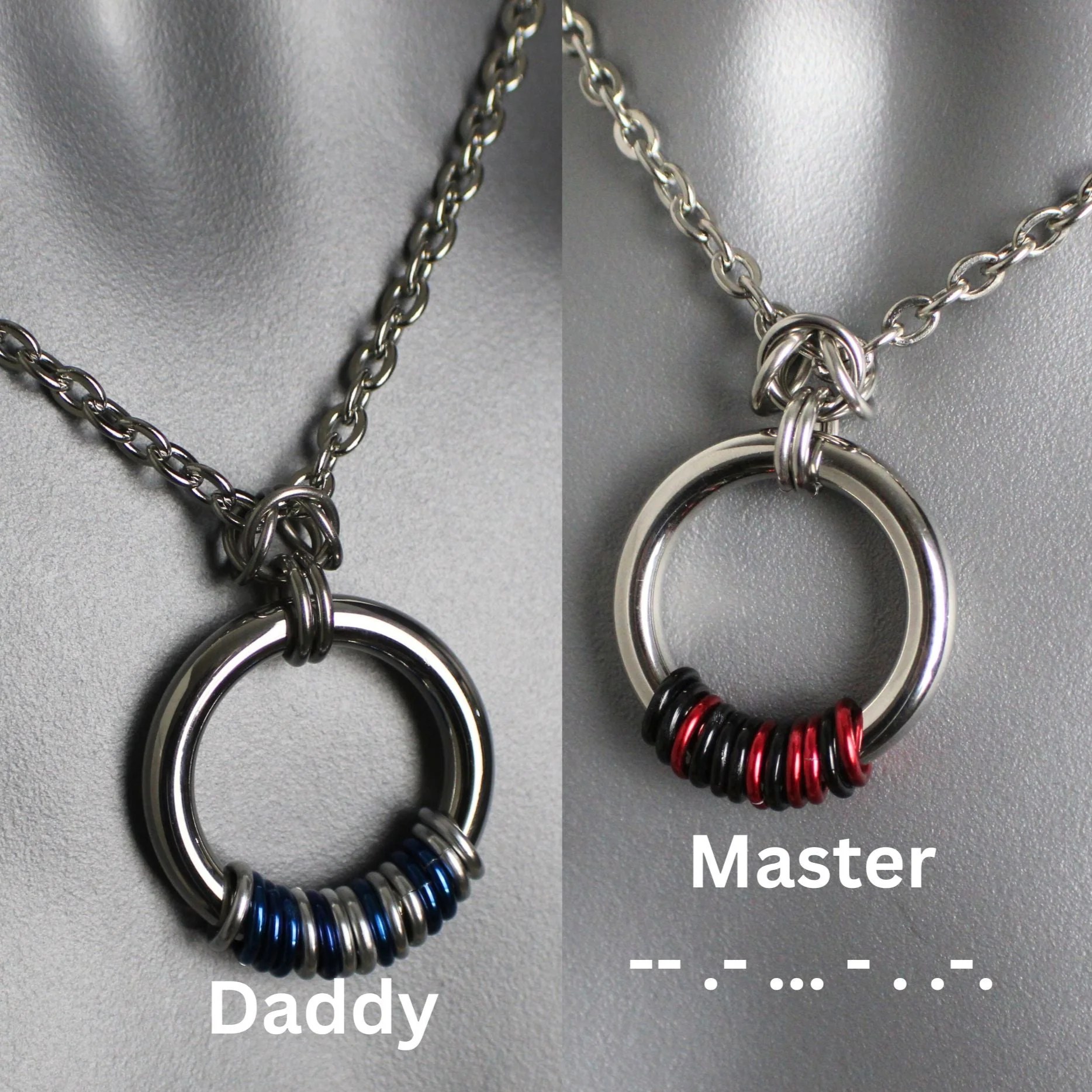 Morse Code Master or Daddy necklace Captive Collars