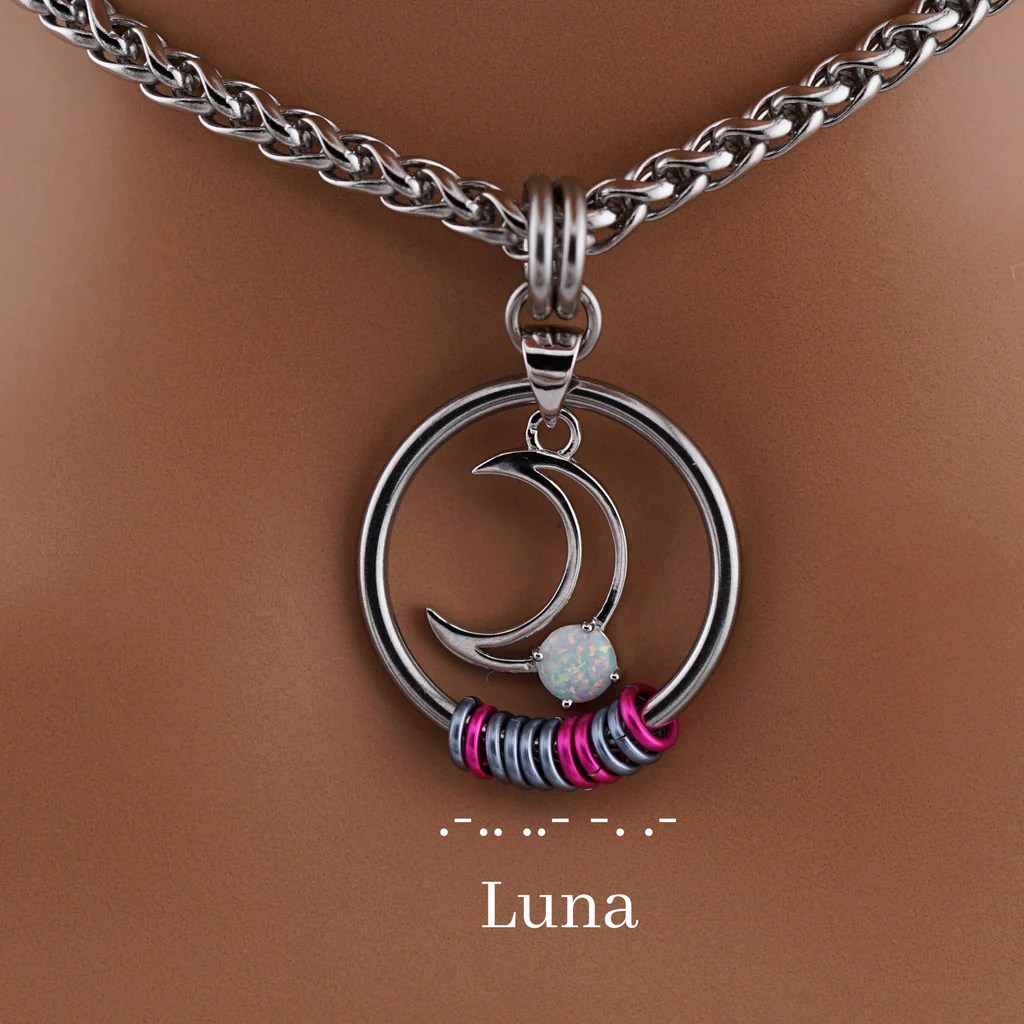 Celtic O ring Morse Code Submissive Collar Captive Collars