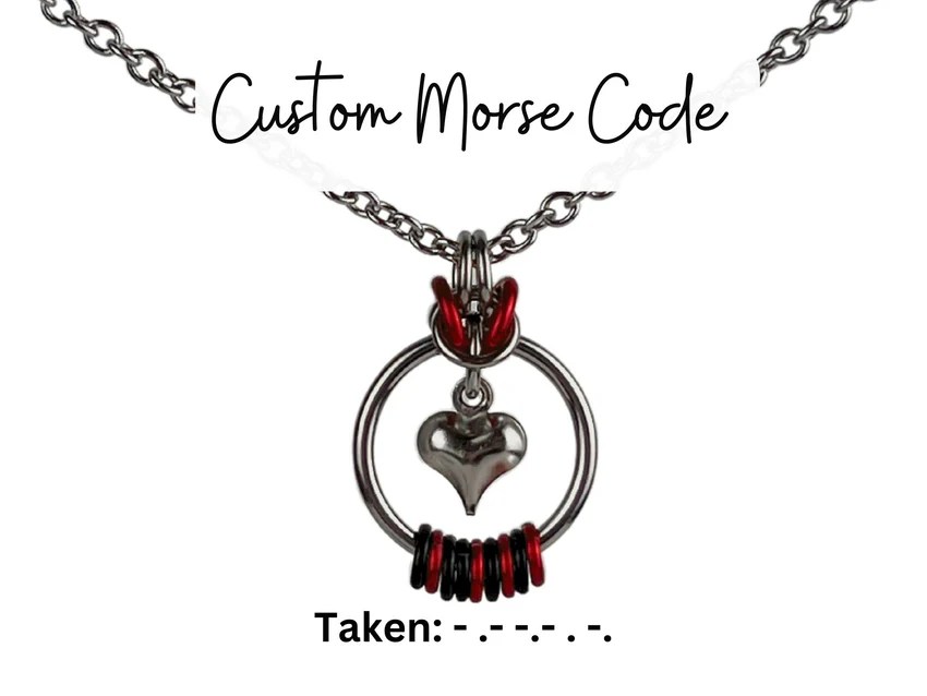 Submissive Owned Collar, Custom Morse Code, Everday Necklace Collar