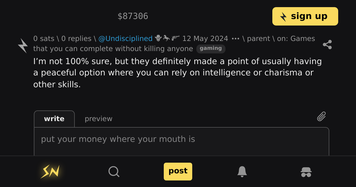 reply on Games that you can complete without killing anyone \ stacker