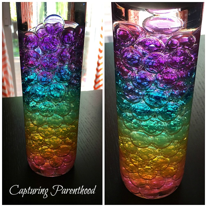 Rainbow Water Beads Sensory Bottle • Capturing Parenthood