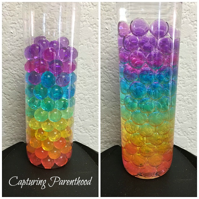 Rainbow Water Beads Sensory Bottle • Capturing Parenthood
