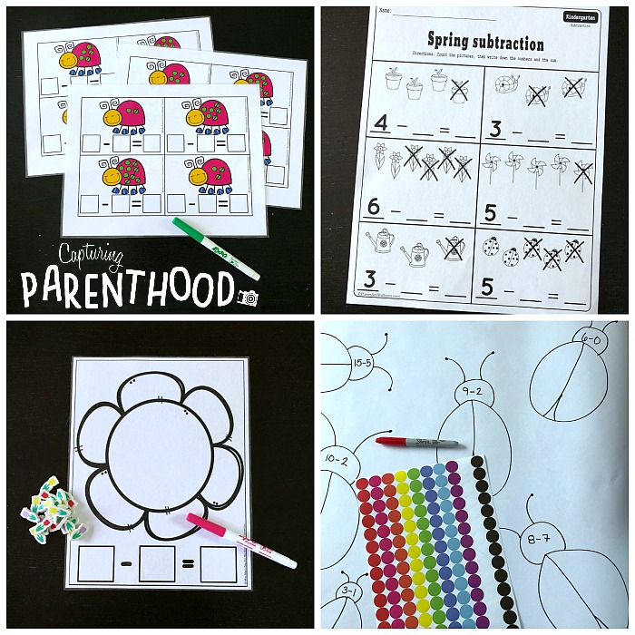 Preschool Math Springtime Subtraction • Capturing Parenthood