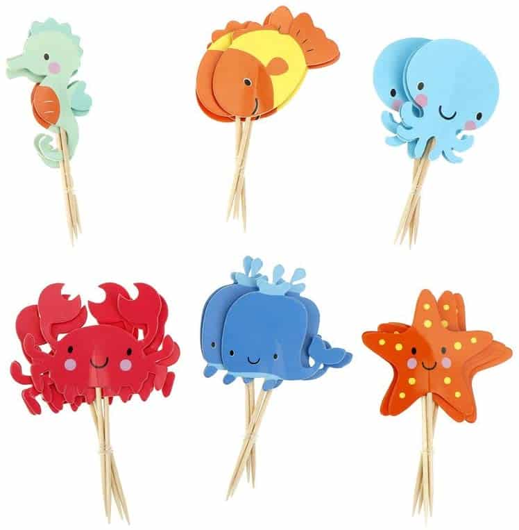 Ocean Sea Animal Cupcake Topper Picks Caramel Sweet Arts