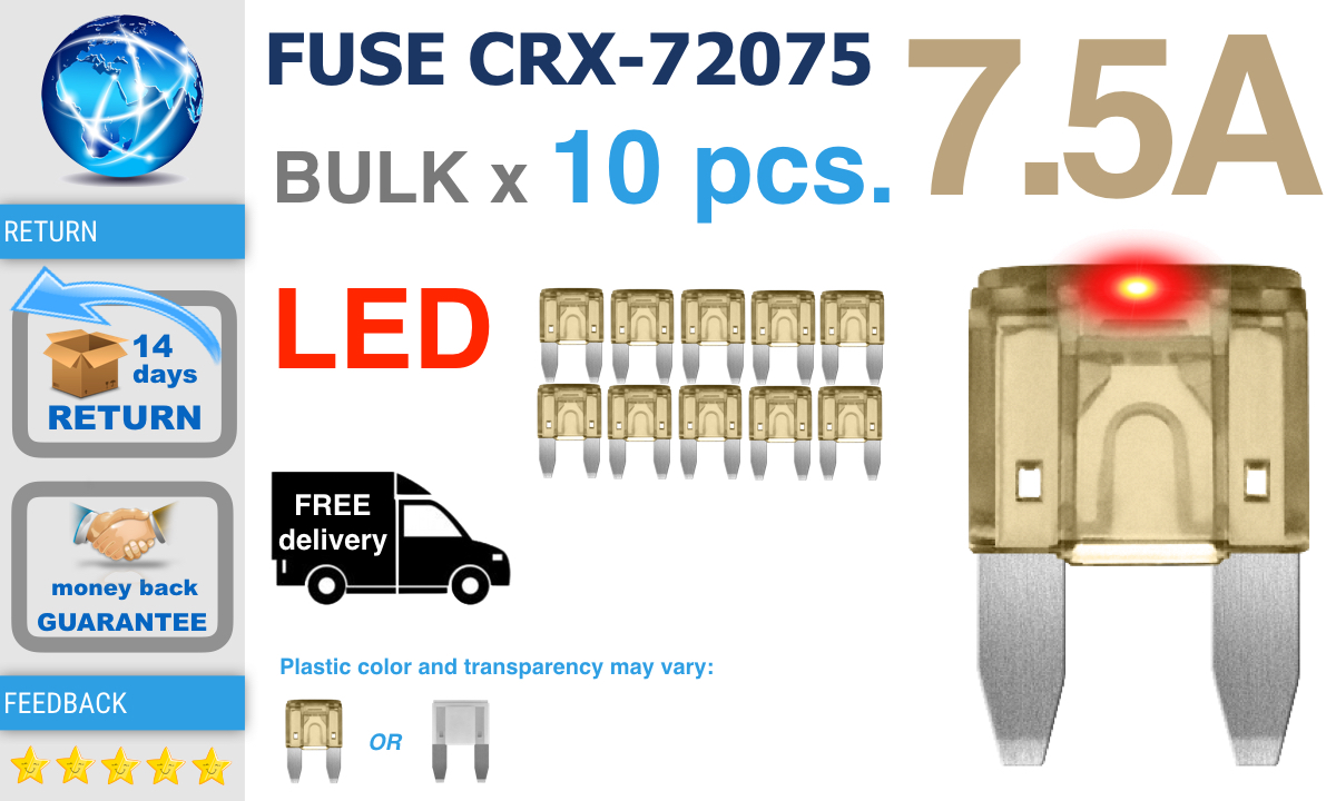 Fuses MINI blade small size ATO ATC ATM LED indicator GLOW WHEN BLOWN