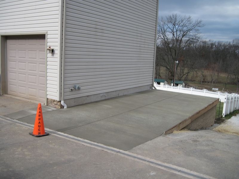 Retaining Wall and Concrete Pad Installation, Hanover PA Carbaugh Concrete Contractor Hanover PA