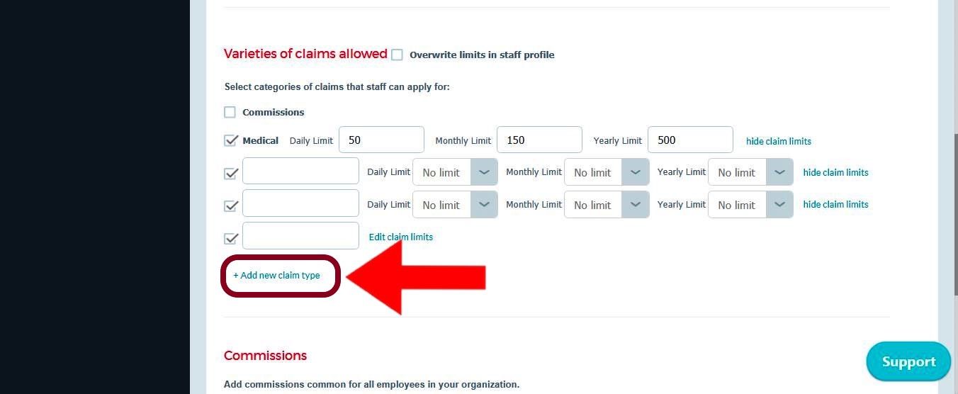How to add new claim type Carbonate